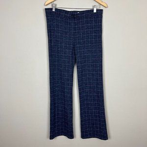 Betabrand Dress Yoga Pants Womens Large Gray Pink Plaid Straight‎ Leg Stretch